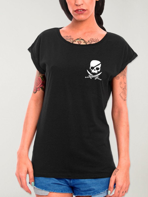 Camiseta de Mujer Negra Pirate Life