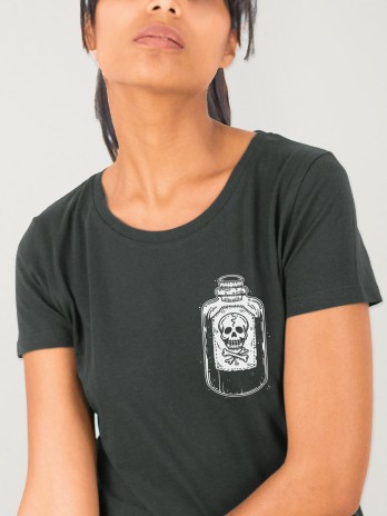 Camiseta de Mujer Plomo Drunk Skull Remastered