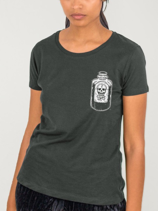 Camiseta de Mujer Plomo Drunk Skull Remastered