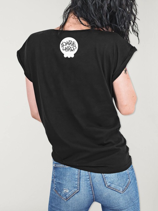 Camiseta de Mujer Negra Vampire Cat