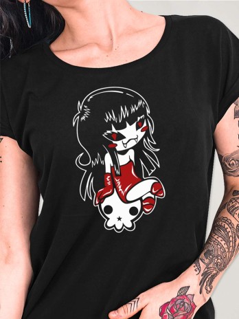 T-shirt Femme Noir Blood