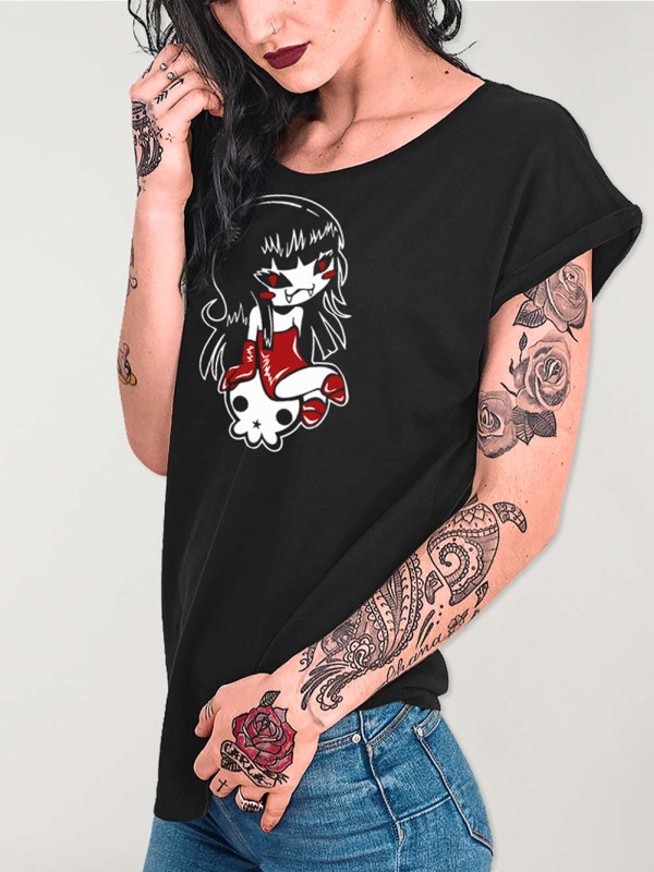 Women T-shirt Black Blood