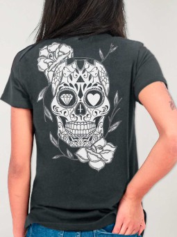 Camiseta de Mujer Ébano Mexican Skull