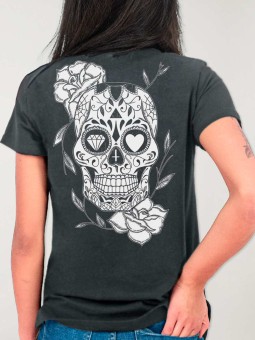 T-shirt Femme Ébène Mexican Skull